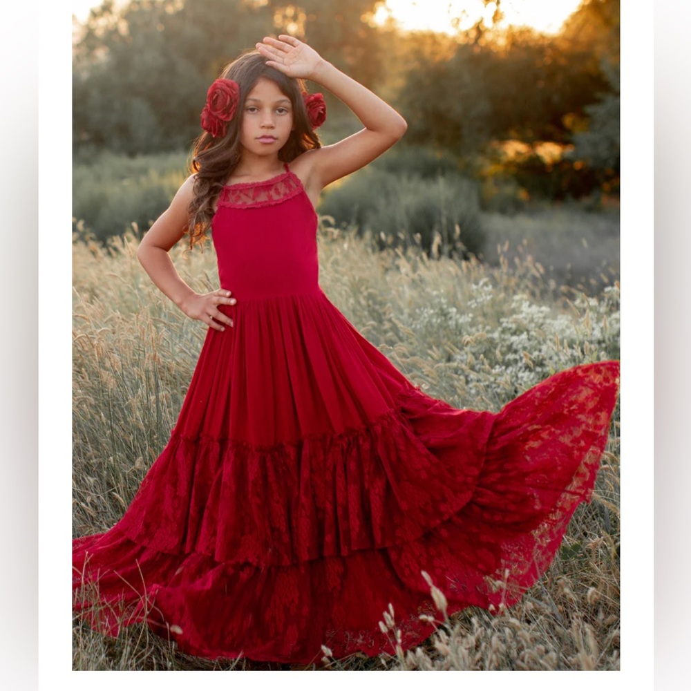 JOYFOLIE CATRIN DRESS IN CRIMSON (GIRLS SIZE 6)